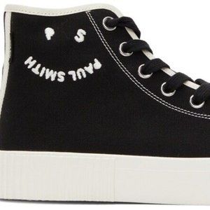 PS by Paul Smith Black Canvas Happy Logo Kibby High Sneakers Size Us 10 Eu 43